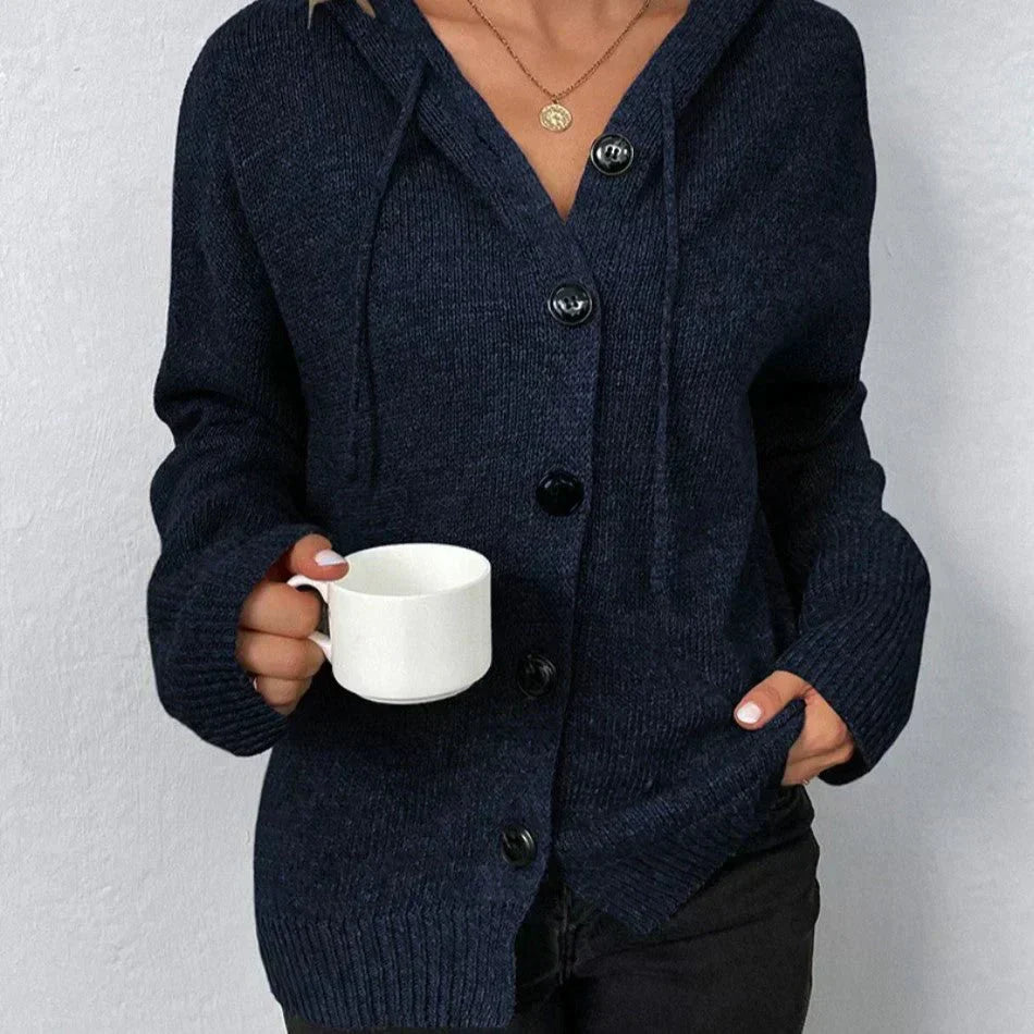 Laurence | Cardigan à Capuche et Boutons
