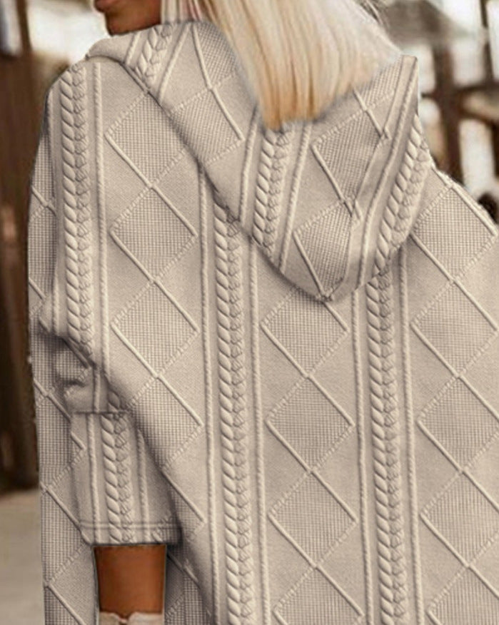 Amarante- Cardigan Long avec Capuche