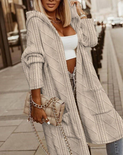 Amarante- Cardigan Long avec Capuche