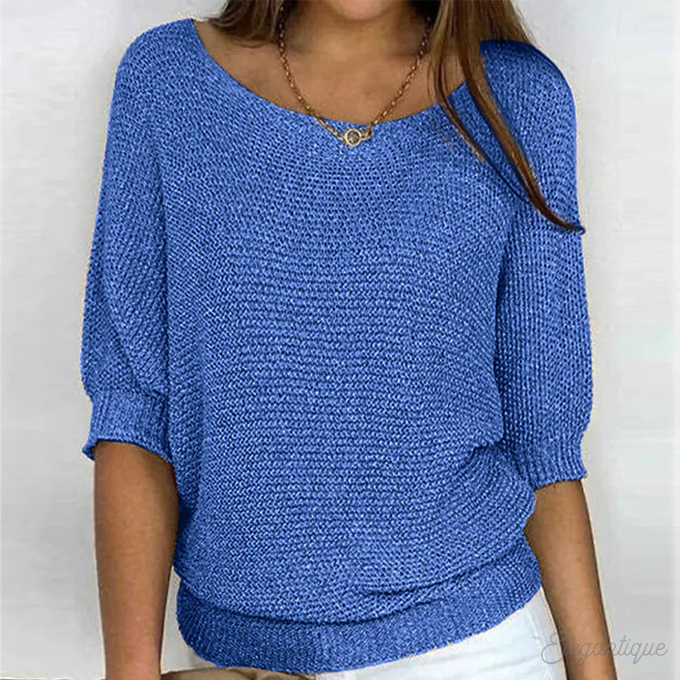 Fleur - Pull Tricoté Décontracté