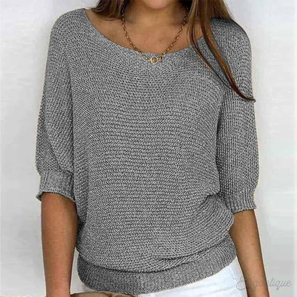 Fleur - Pull Tricoté Décontracté