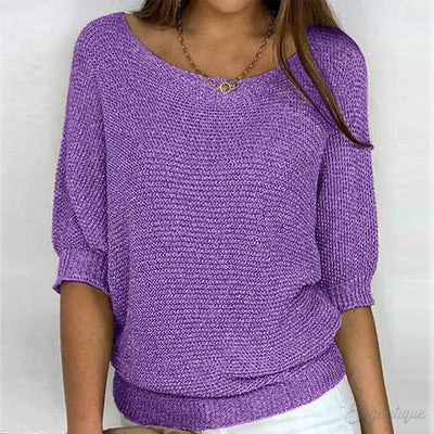 Fleur - Pull Tricoté Décontracté
